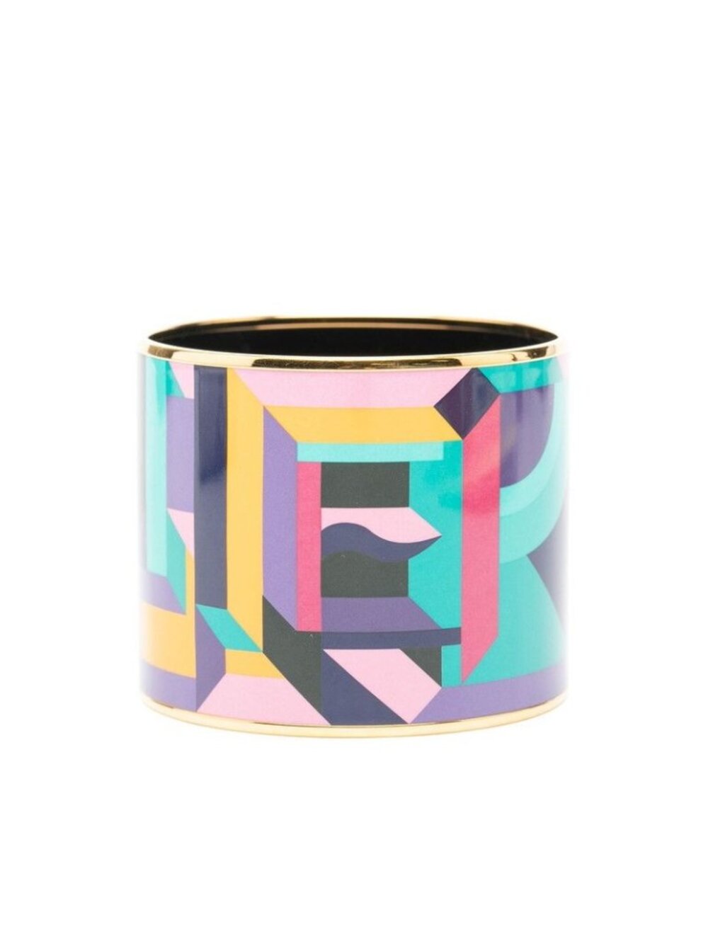 Hermes Enamel Cloisonne Bracelet Bangle Gold Multicolor Plated